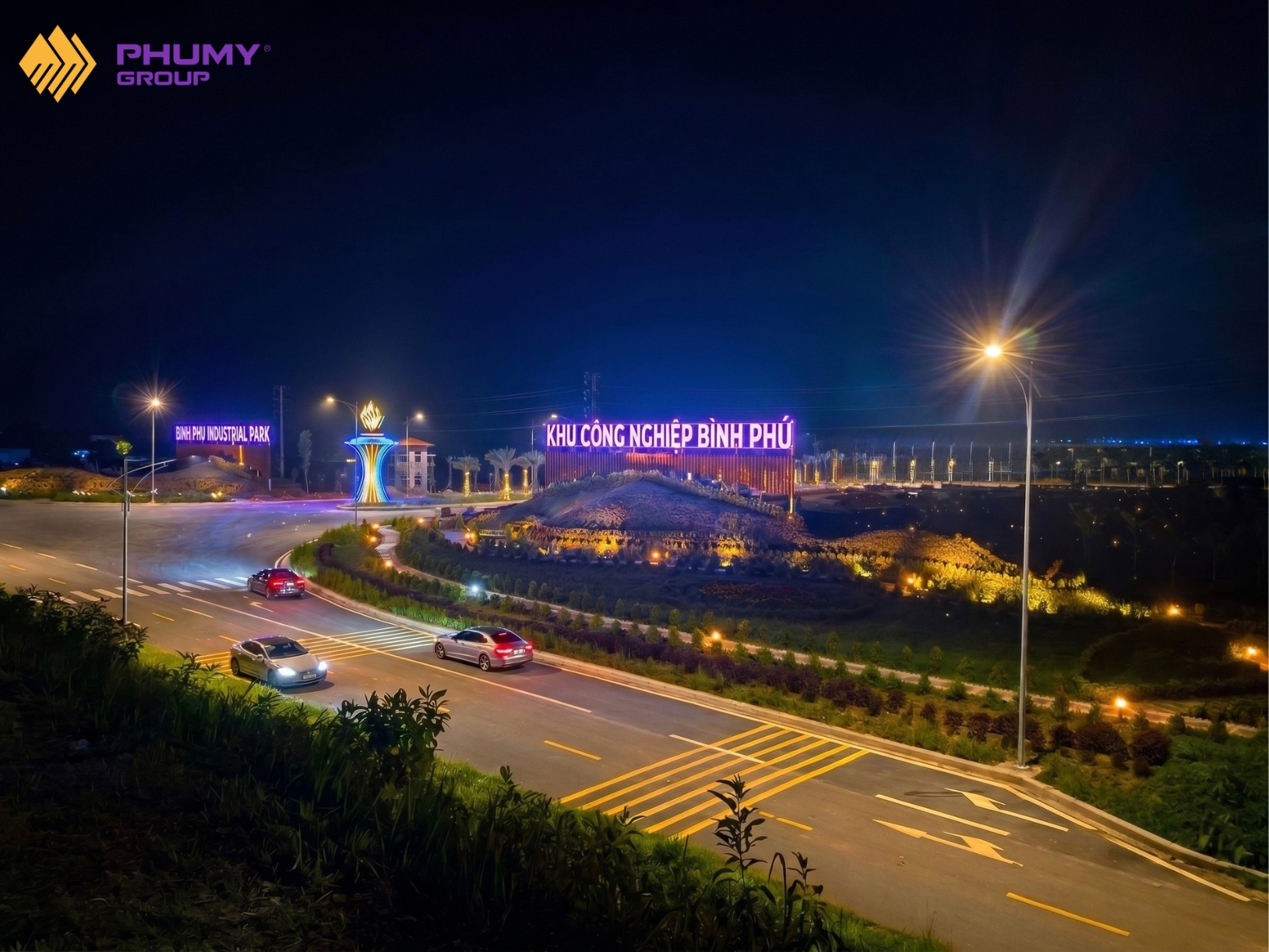 Cổnh KCN Bình Phú về đêm