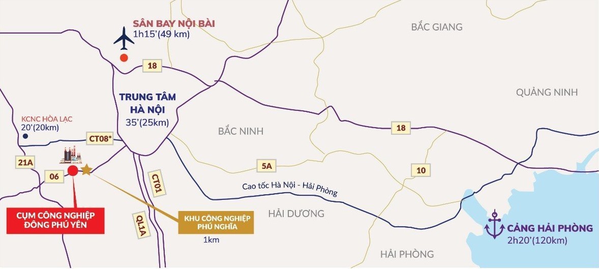 bản đồ li&ecirc;n kết v&ugrave;ng CCN ĐPY