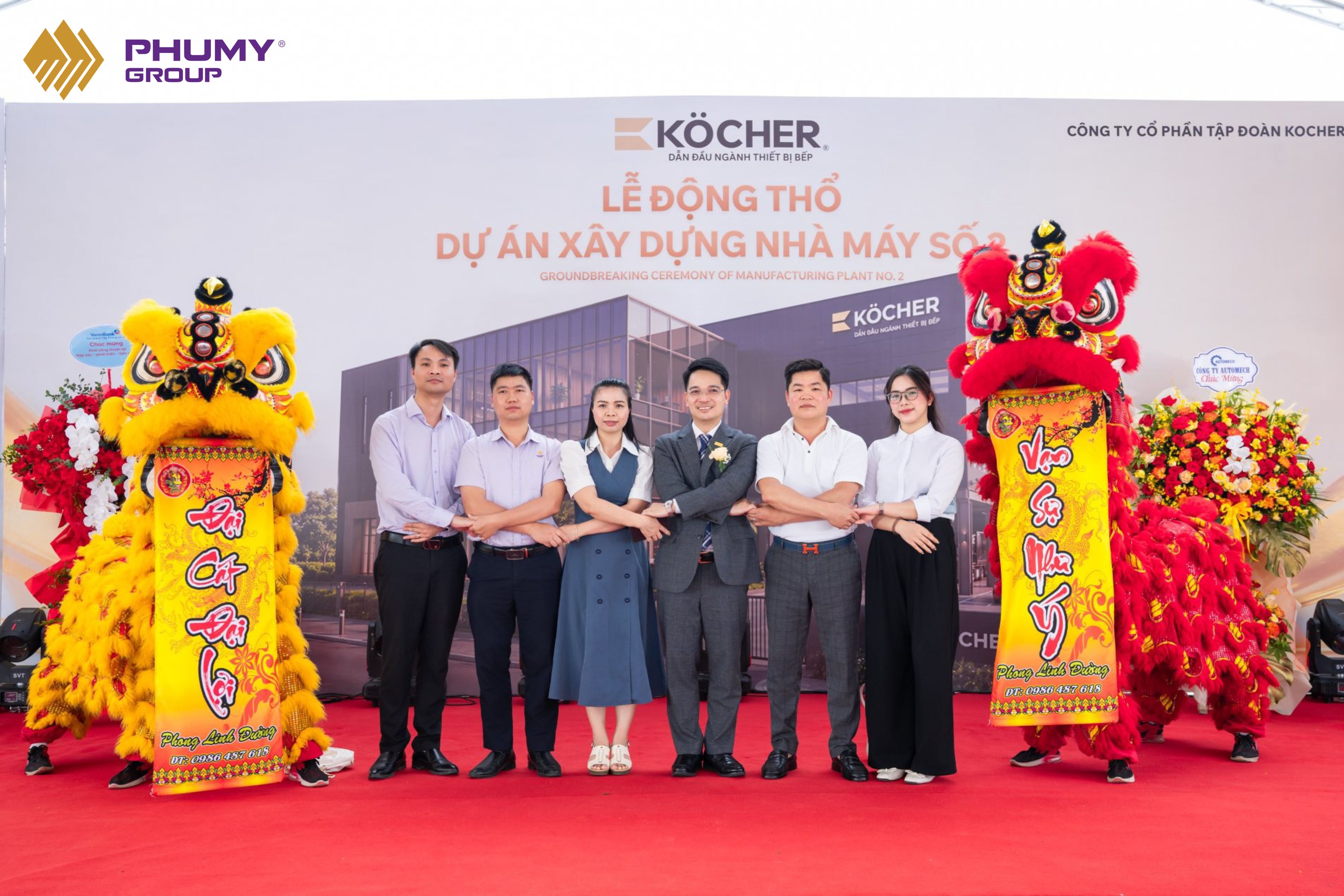 Lễ động thổ nh&agrave; m&aacute;y Kocher 1